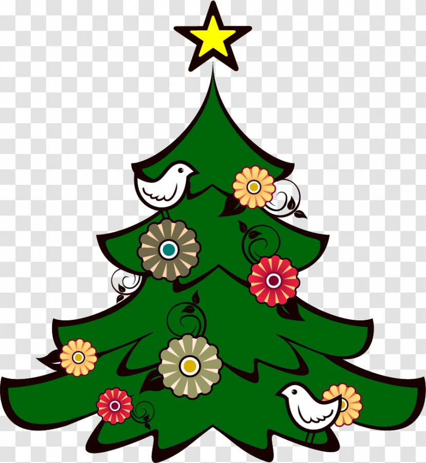 Christmas Tree Green - Gratis - Cartoon Transparent PNG