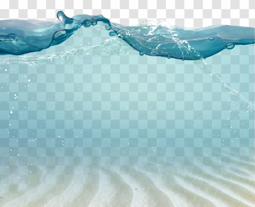 Water Drop - Azure - Drops Picture Material Waves Sketch,Seabed Fantasy Watermark Transparent PNG
