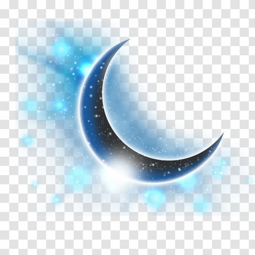 Light Download Computer File - Sky - Fantasy Blue Crescent Transparent PNG