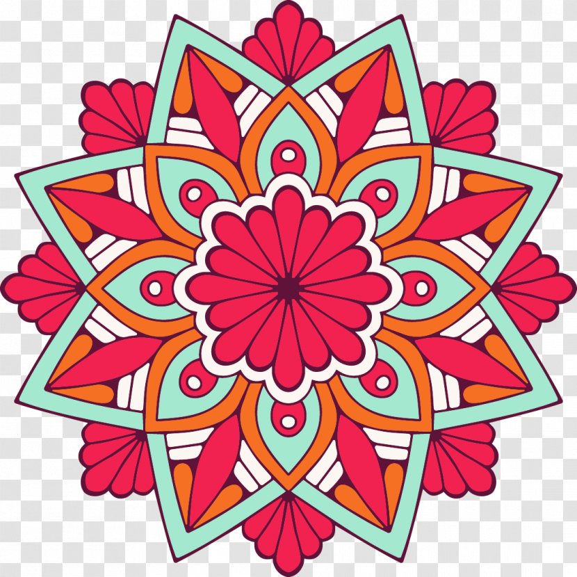 Mandala Buddhism Religion - Crochet - Red Pattern Transparent PNG