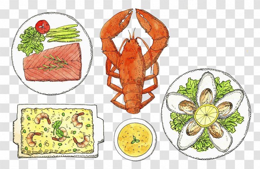 Seafood Buffet - Recipe - Lobster Meal Sketch Transparent PNG