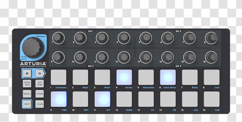 Arturia MiniBrute Korg Kaossilator BeatStep Pro Black - Sound Mixer - Analog Sequencer Transparent PNG