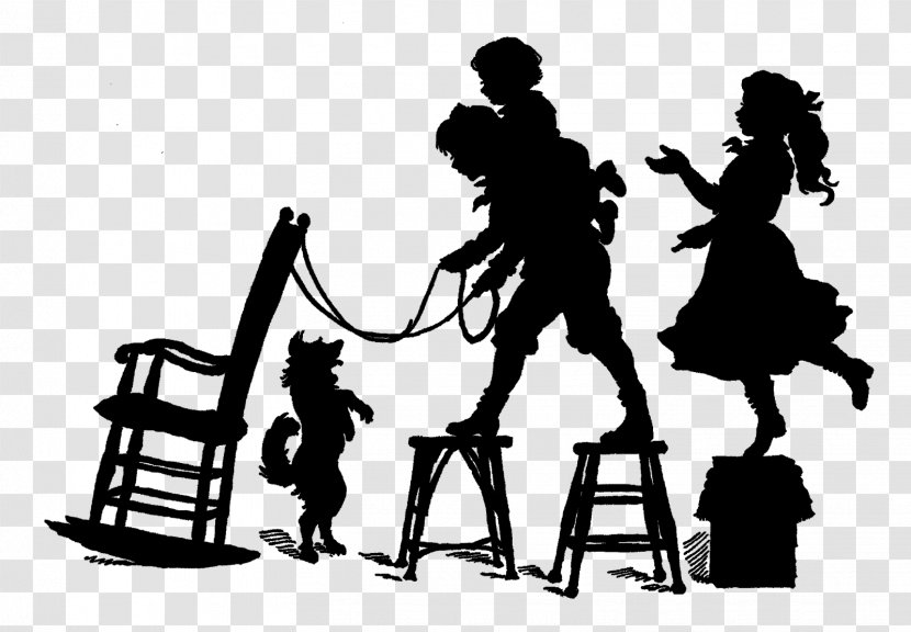 Silhouette Clip Art - Drawing - Children Playing Transparent PNG