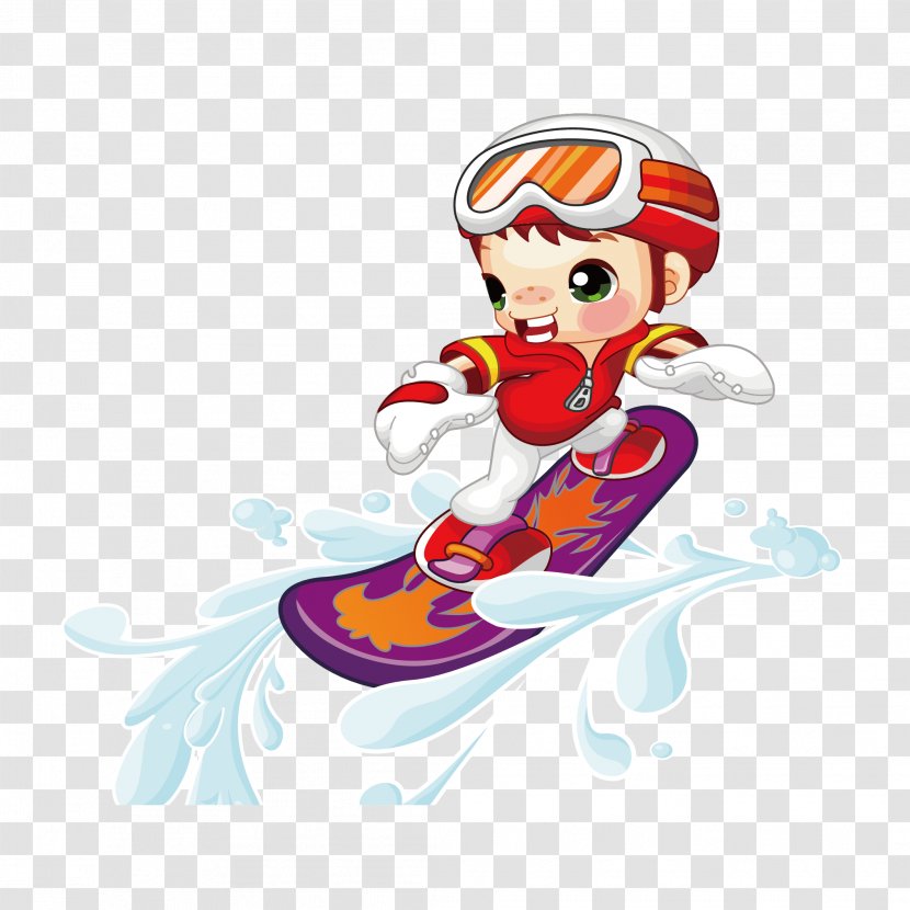 Cartoon Illustration - Child - Surfing Brave Little Boys Transparent PNG