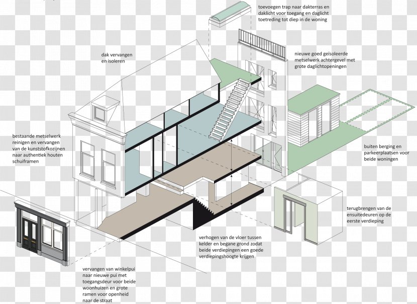 Architecture House Axonometry Building Shop - Plan Transparent PNG