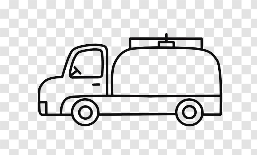 Car Drawing Painting Truck - Mode Of Transport - Simple Stroke Oil Tank Transparent PNG