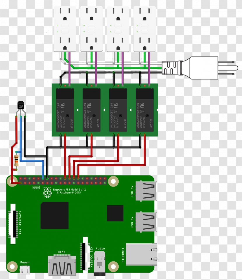 Raspberry Pi 3 Sensor Universal Asynchronous Receiver-transmitter Microcontroller - Electronic Device - Power Strip Transparent PNG