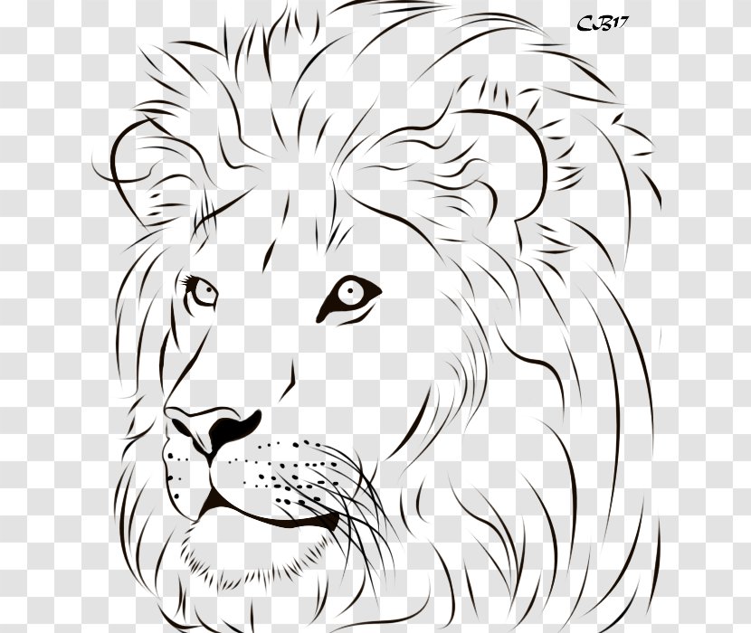Lion Tiger Line Art Drawing Clip - Flower Transparent PNG