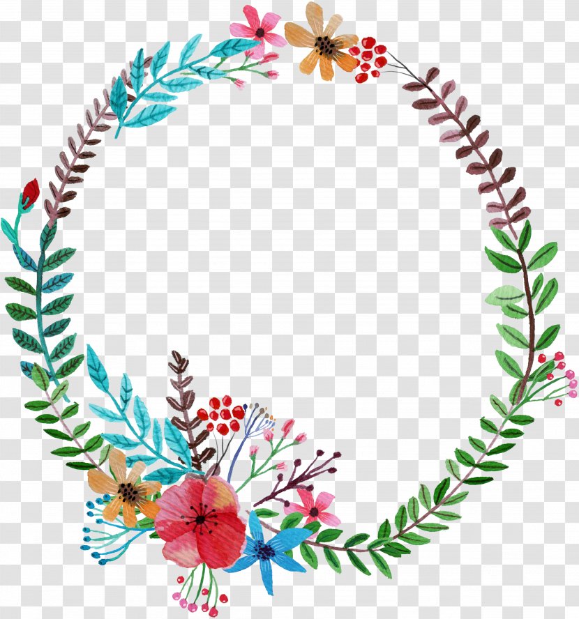 Flower Garland Wreath - Hand-painted Transparent PNG