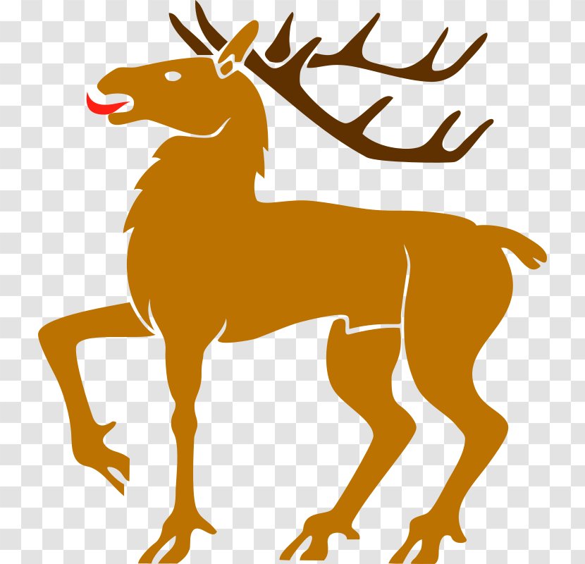 Red Deer Clip Art - Reindeer - Ketupat Transparent PNG