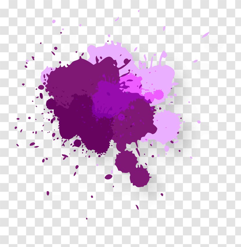 Watercolor Painting Drop - Art - Purple Ink Droplets Transparent PNG