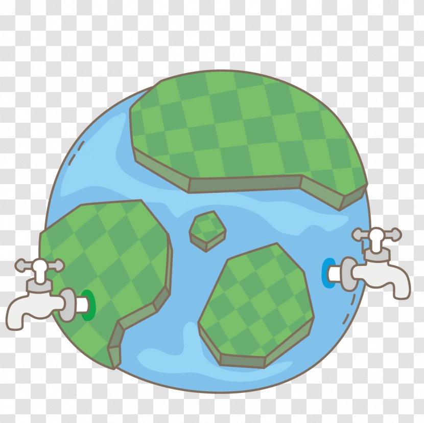 Cartoon Environmental Protection Illustration - Turtle - Earth River Faucet Transparent PNG