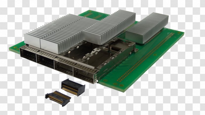 Electronics QSFP Electrical Connector C Form-factor Pluggable 100 Gigabit Ethernet - Printed Circuit Board - Quad Flyer Transparent PNG