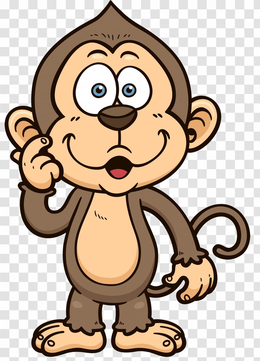 Clip Art Image Illustration Cartoon - Primate - Monkey Transparent PNG