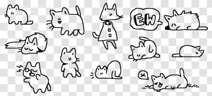 Doodle Art Cat Sketch - Heart - Lines Transparent PNG