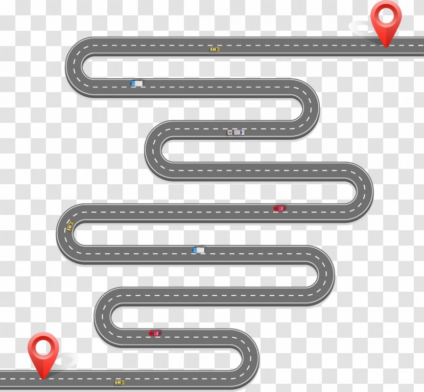 Map Highway Road Icon - Material - Cartoon Flat Transparent PNG