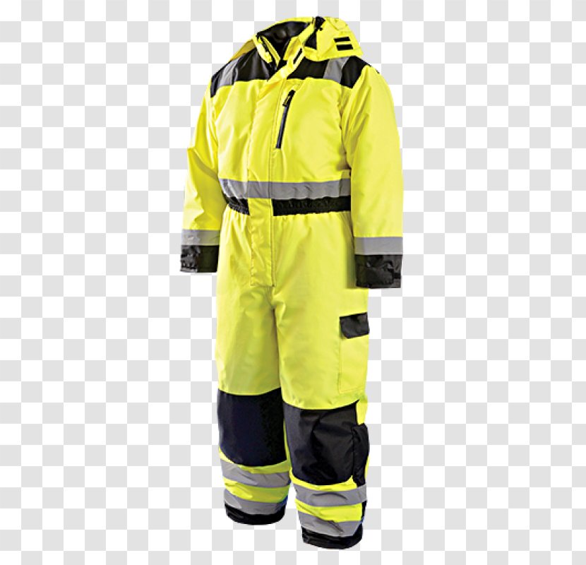 Raincoat Overall High-visibility Clothing Boilersuit Workwear - Hood - Bib Transparent PNG