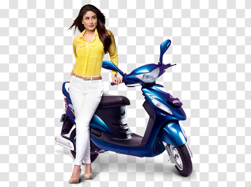 Scooter TVS Scooty Motorcycle Mahindra Rodeo Two Wheelers - Accessories - Kareena Kapoor Transparent PNG
