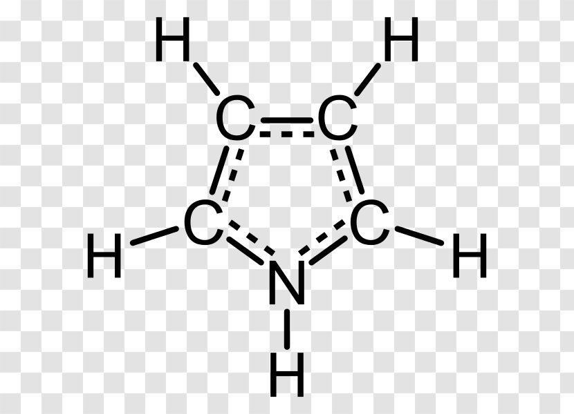 Pyrrole Molecule Heterocyclic Compound Aromaticity Chemistry - Ballandstick Model Transparent PNG
