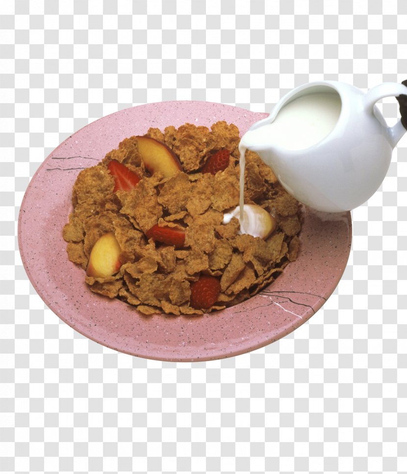 Milk Breakfast Cup - Dish - Now, Pour The On Plate Transparent PNG