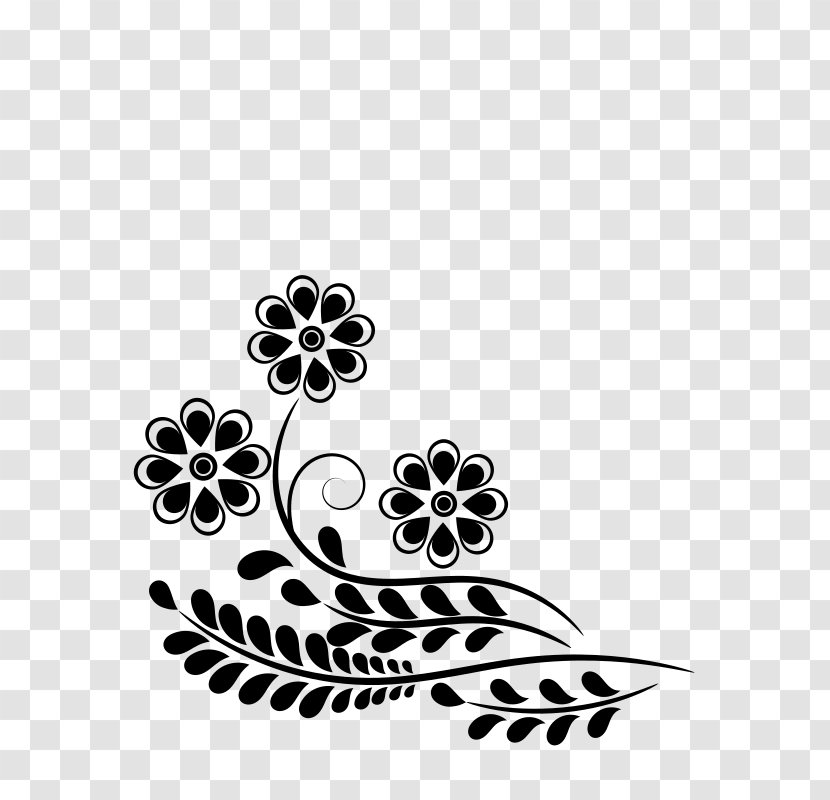 Flower Floral Design Clip Art - Monochrome Photography - Ornaments Transparent PNG