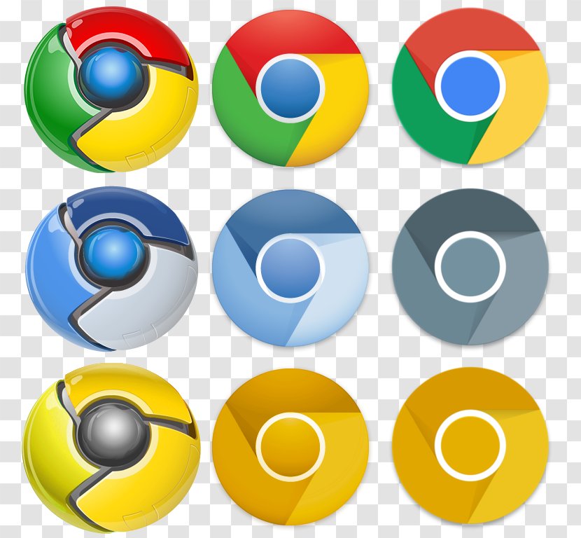 Google Chrome Symbol - Yellow - Flat Seal Material Transparent PNG