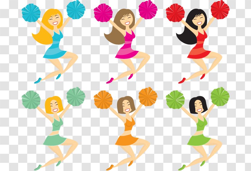 Cartoon Cheerleader Download - Come On Girls Cheerleading Transparent PNG