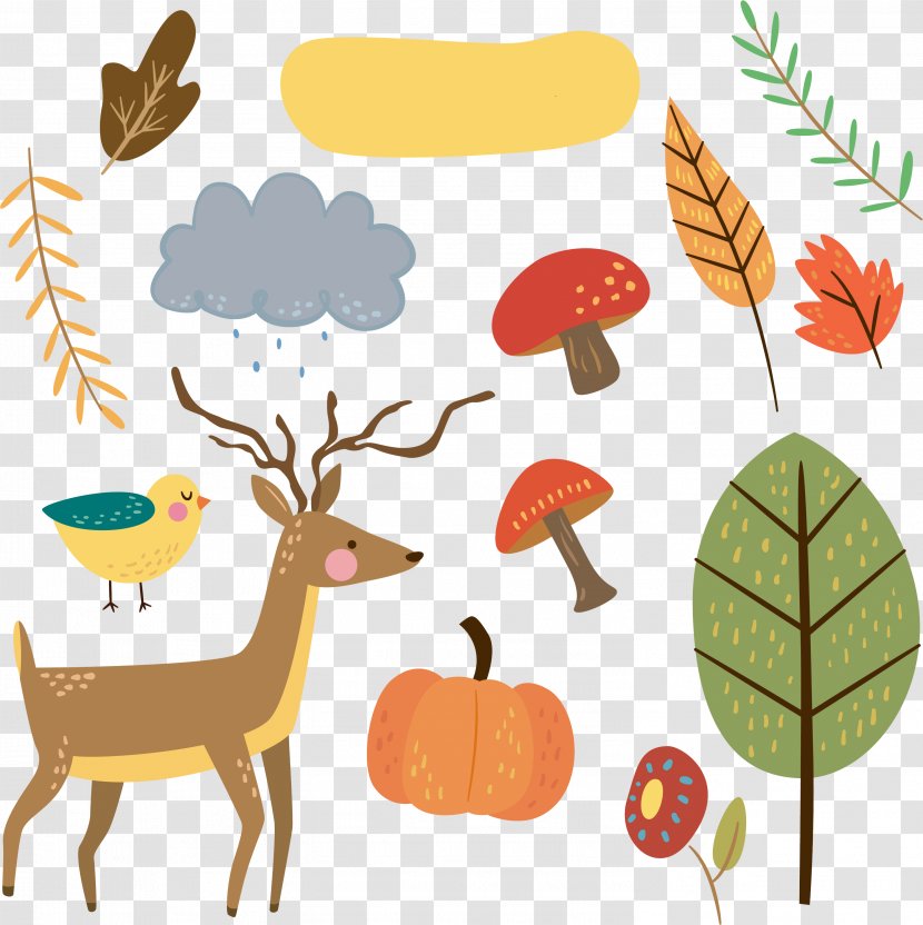 Clip Art Leaf Wildlife Fawn Plant - Deer Transparent PNG