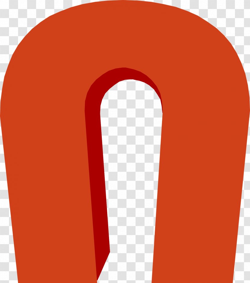 Red Angle Font - Orange U-magnet Transparent PNG