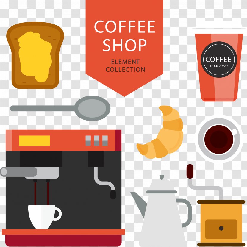 Coffee Cup Cafe - Teacup - Vector Hand-painted Cartoon Transparent PNG