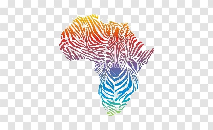 Africa Giraffe Zebra Illustration - Creative Map Of Transparent PNG