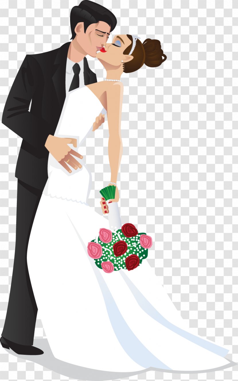 Wedding Invitation Bridegroom Clip Art - Flower - Dancing Bride Cliparts Transparent PNG