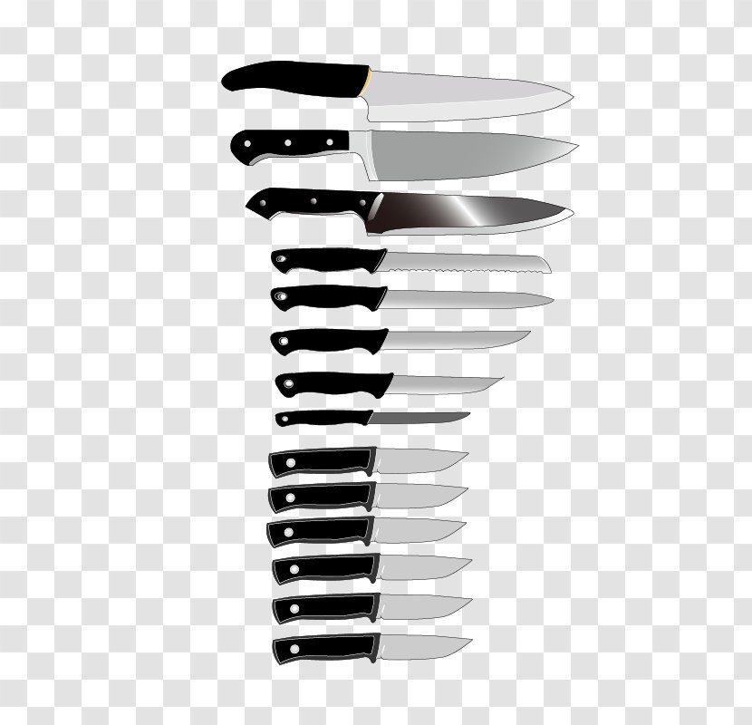 Kitchen Knife Ceramic Steak Food - Monochrome - Use Knives Transparent PNG