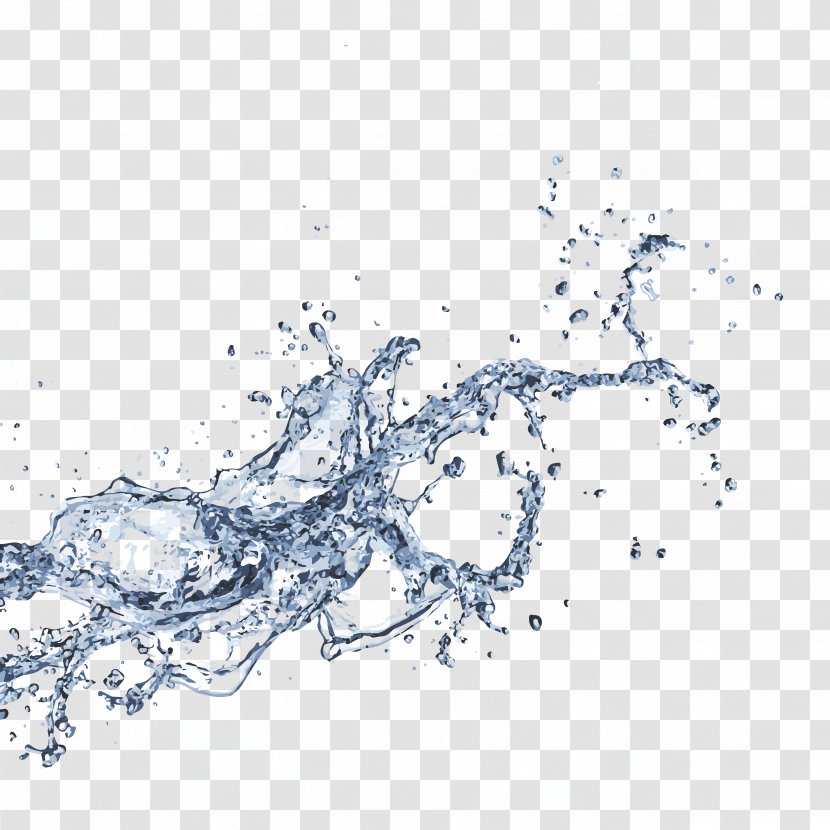 Splash Drop - Water - Dynamic Blue Drops Transparent PNG