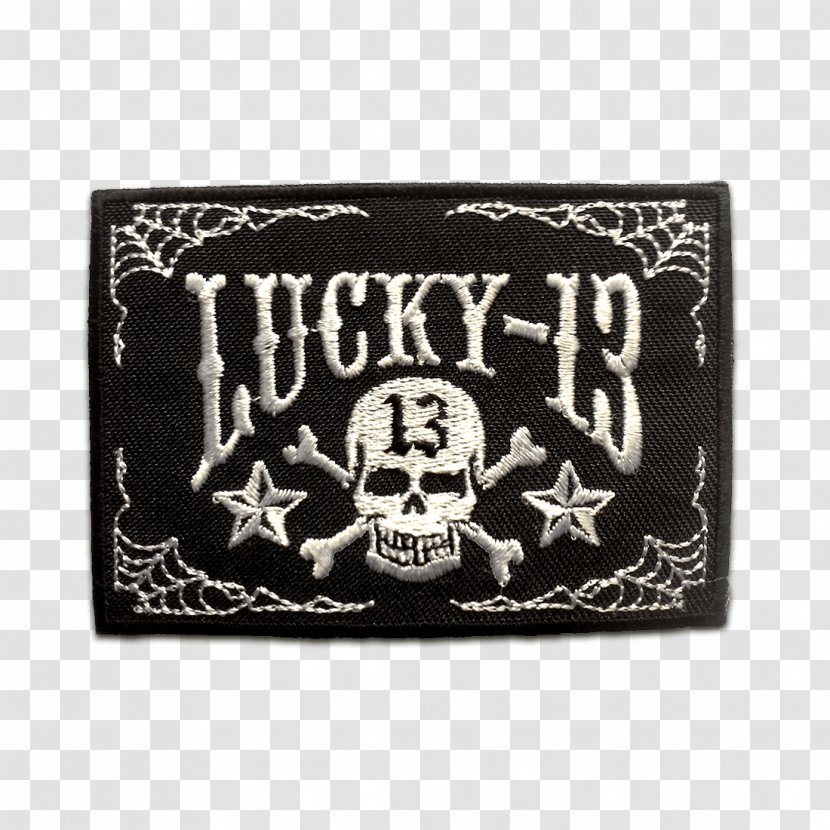 T-shirt Embroidered Patch Iron-on Lucky 13 Clothing - Ironon - Biker Transparent PNG