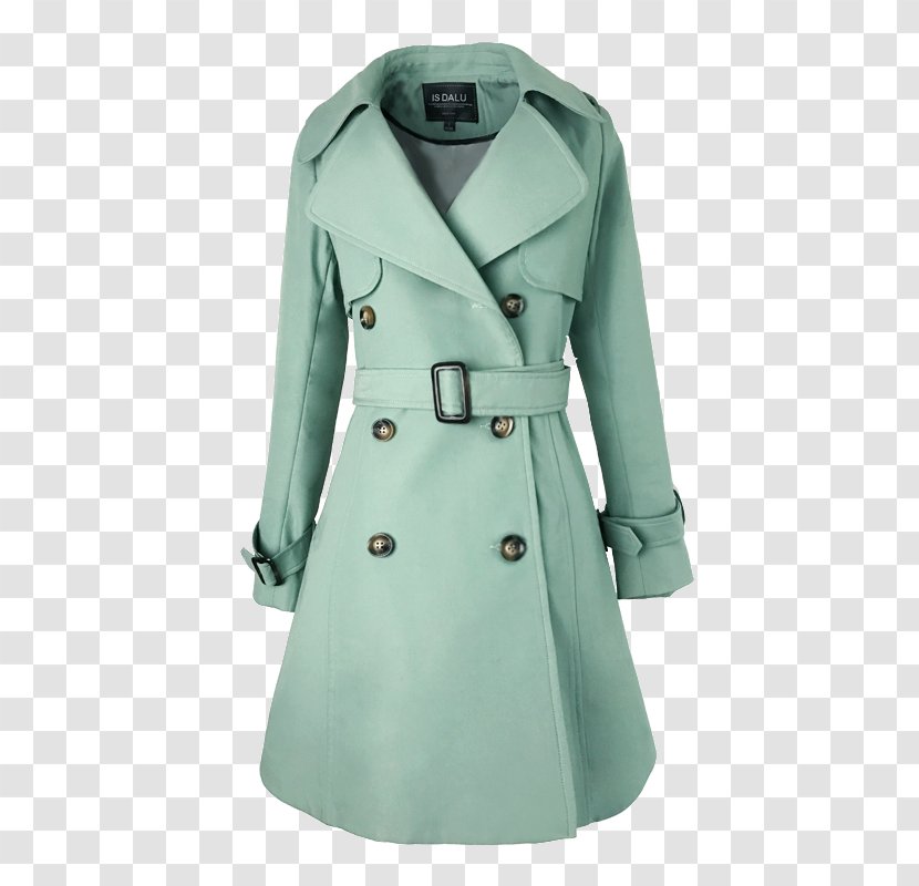 Trench Coat Jacket Outerwear - Hat - Light Blue Transparent PNG