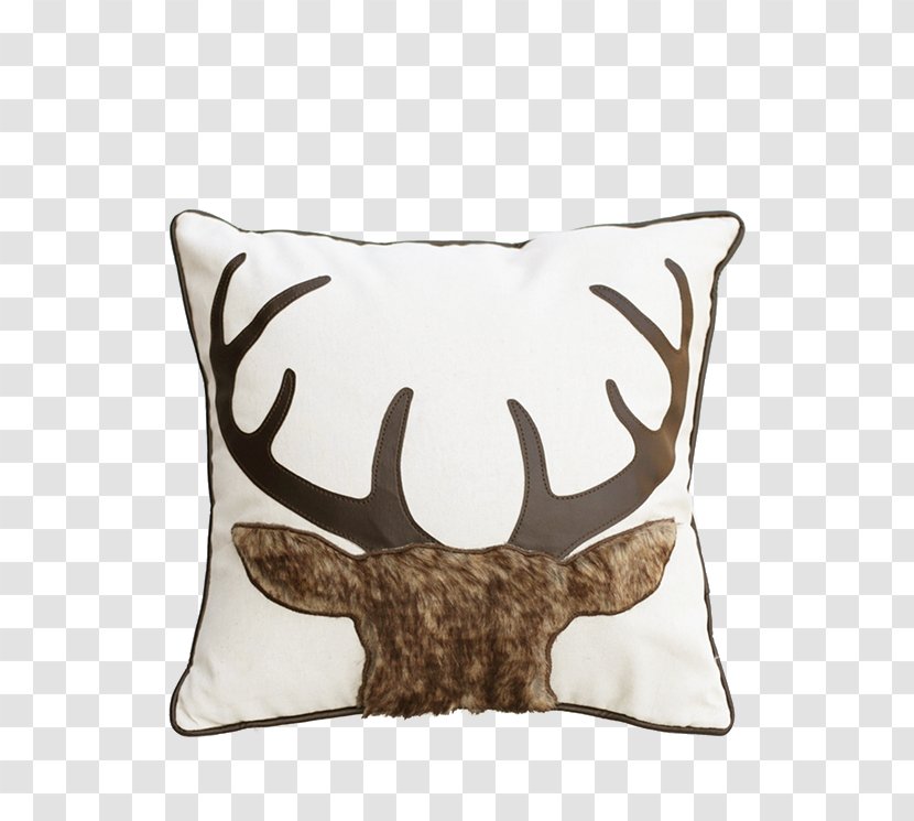 Red Deer Antler Throw Pillow - Couch - Antlers Square Scalp Transparent PNG