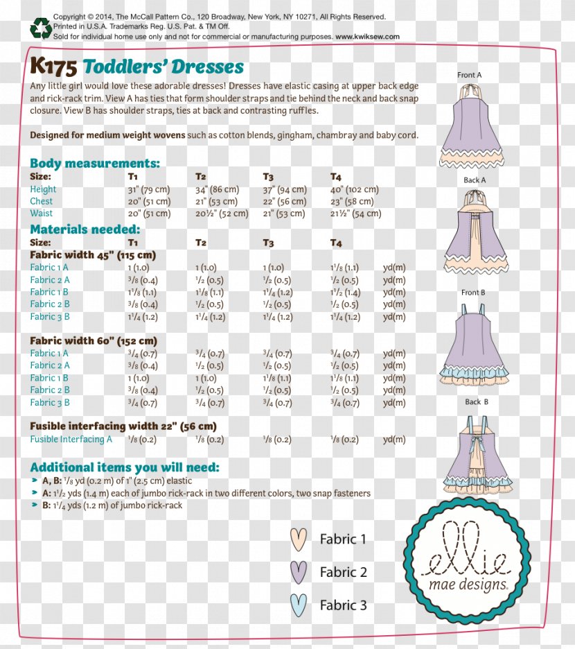 Sewing Dress Paper Toddler Pattern Transparent PNG