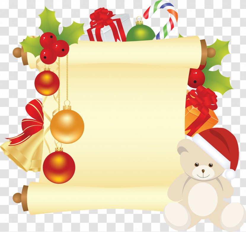 Paper Christmas Scroll Clip Art - New Year - Image Transparent PNG