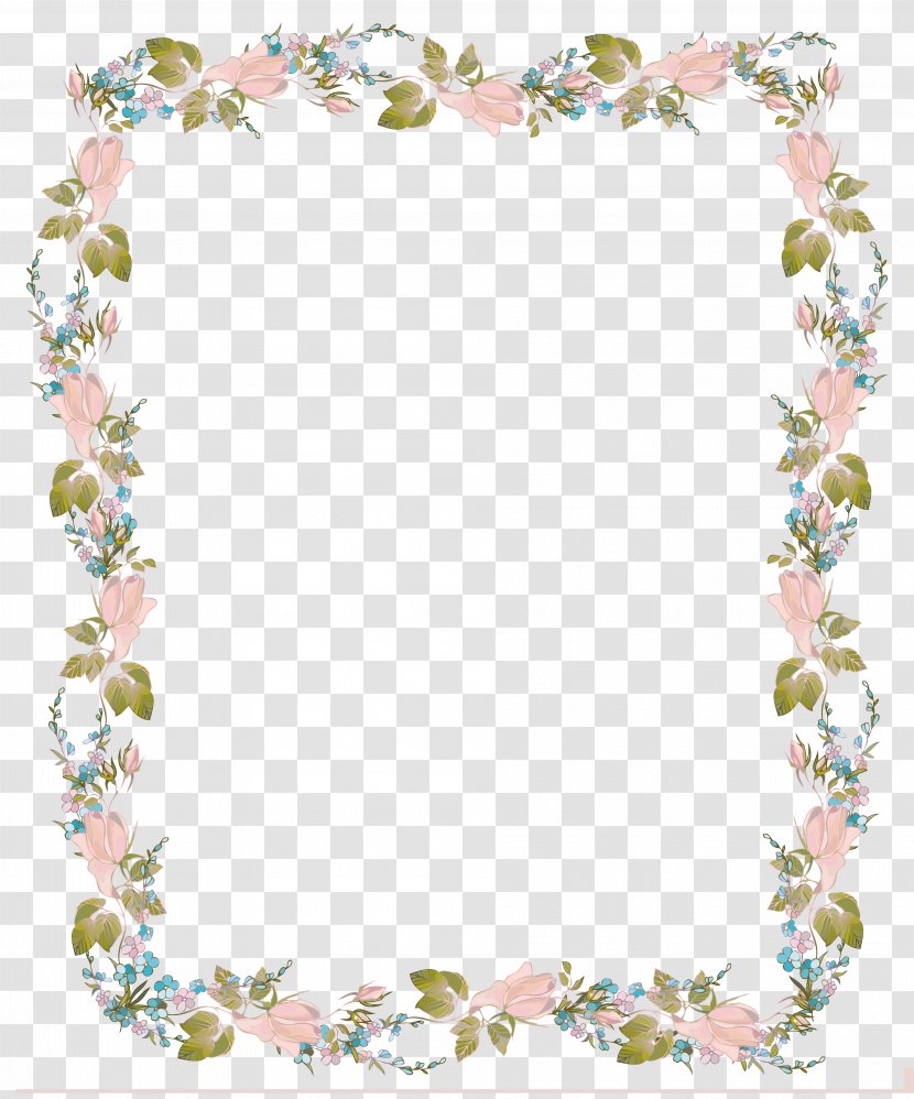 Wedding Invitation Clip Art - Flowers Border Design Transparent PNG