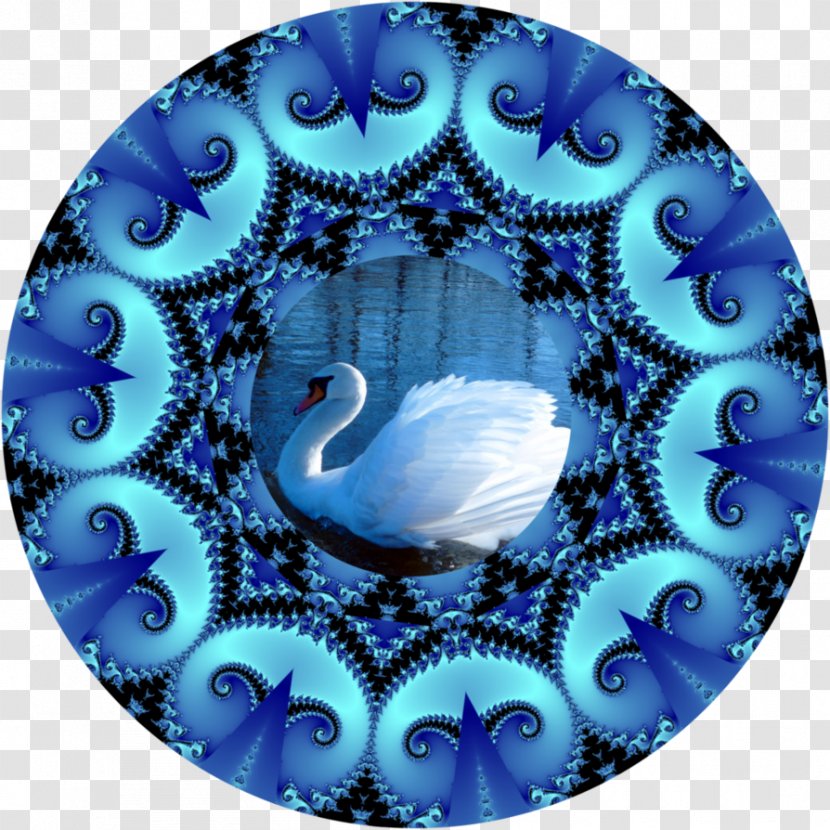 Fractal Art Cobalt Blue Spiral Circle Pattern Transparent PNG