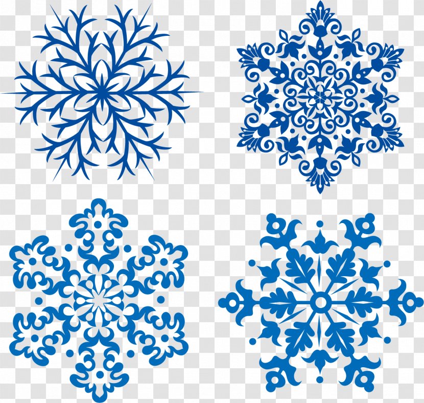 Snowflake Euclidean Vector - Border - Blue Snowflakes Winter Snow Transparent PNG