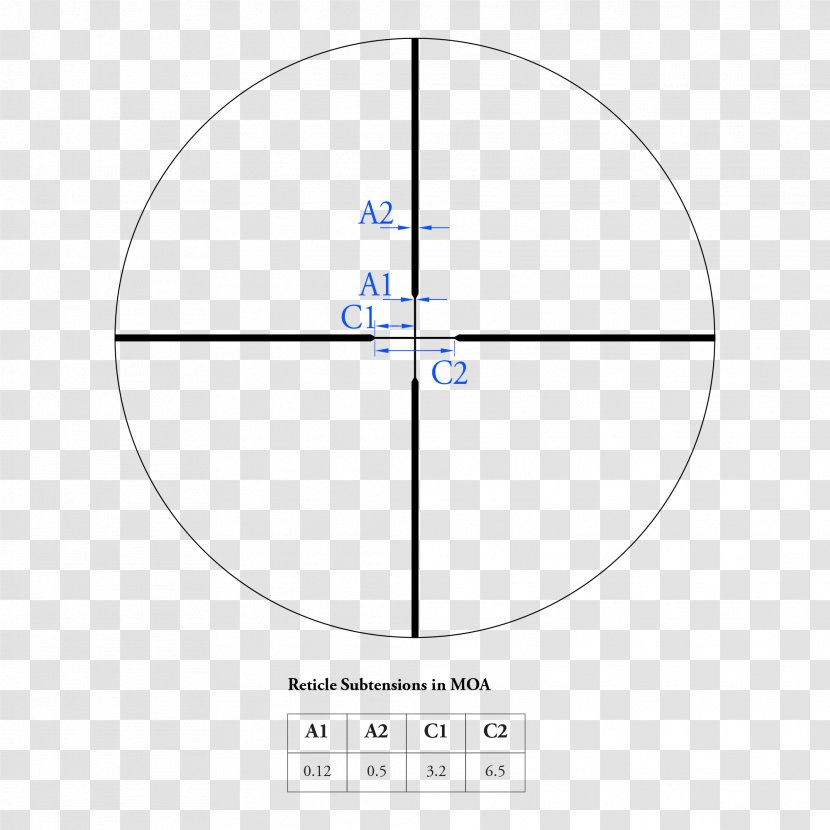 Reticle Telescopic Sight Eyepiece Minute And Second Of Arc Vortex Optics - Diagram - Danbury Precision Transmission Transparent PNG