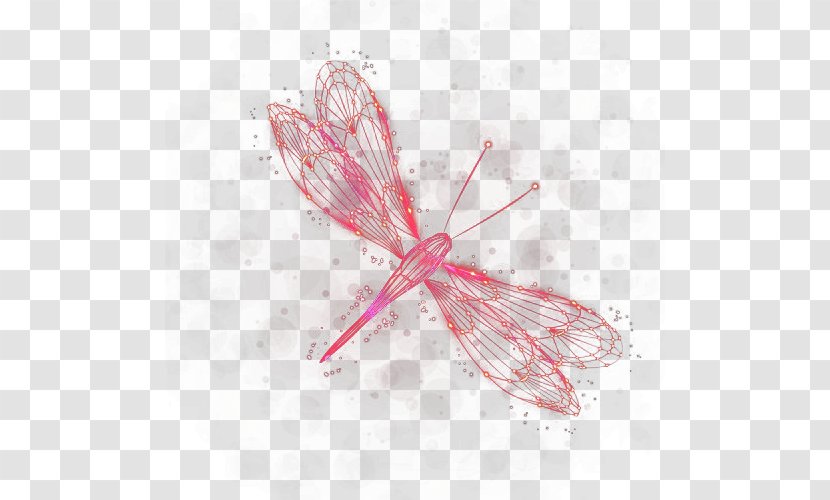 Butterfly Butterflies And Moths Pattern - Insect - Red Dragonfly Transparent PNG