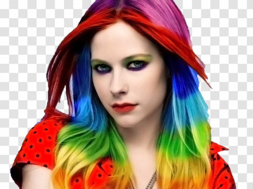Avril Lavigne Rainbow Hairstyle Human Hair Color - Flower Transparent PNG