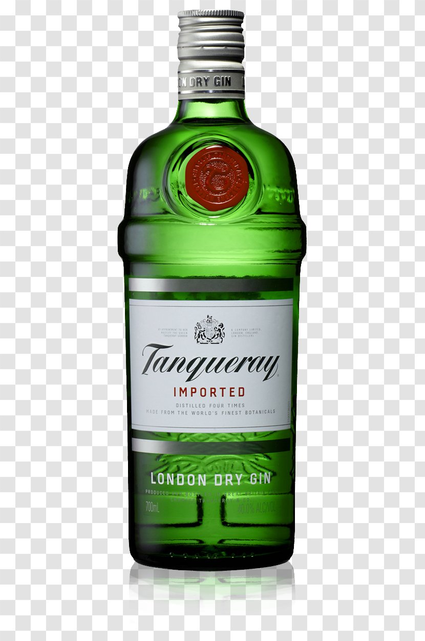 Tanqueray Gin And Tonic Liquor Cocktail - Glass Bottle Transparent PNG