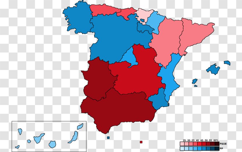 Spain Spanish General Election, 2016 2015 2004 1933 - Map - France Transparent PNG