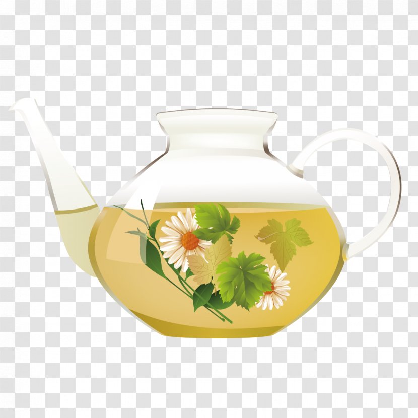 Green Tea White Chrysanthemum Clip Art - Jug - Delicious Transparent PNG