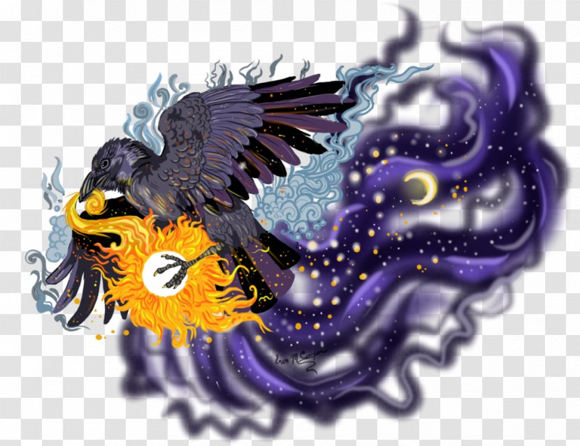 Folklore Crow Purple Legendary Creature - Greeting Transparent PNG