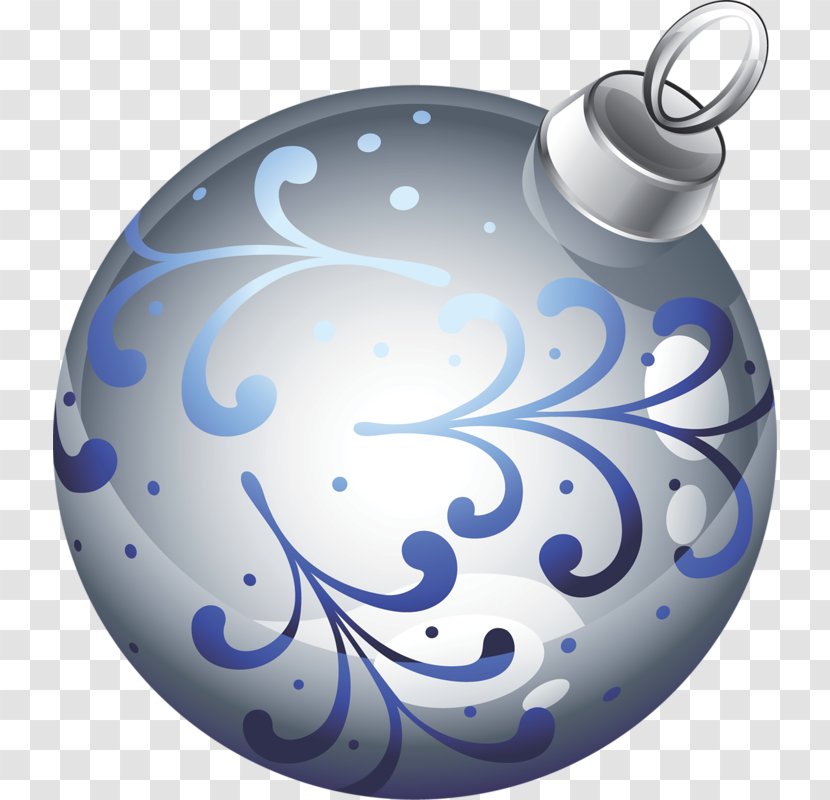 Ball Christmas Ornament - Silver Decoration Transparent PNG